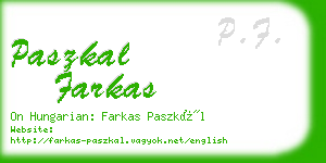 paszkal farkas business card